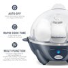 Elite Gourmet EGC710BG Rapid Egg Cooker, 7 Easy-To-Peel, Hard, Medium, Soft Boiled Eggs, Poacher, Omelet Maker, Auto Shut-Off, Alarm, 16-Recipe Booklet, BPA-Free, Slate Blue