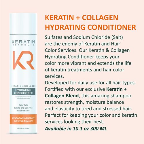 Keratin Republic Keratin + Collagen Hydrating Conditioner 10.1 OZ