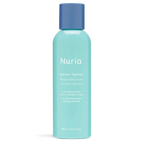 Nuria - Hydrate Moisturizing Facial Toner, Aloe Vera Toner for All Skin Types, with Mallow Root, Chamomile, Rose Oil, and Glycerin, 180mL/6.1 fl oz