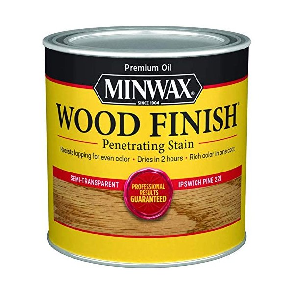 Minwax 22210 1/2 Pint Ipswich Pine Wood Finish Interior Wood Stain