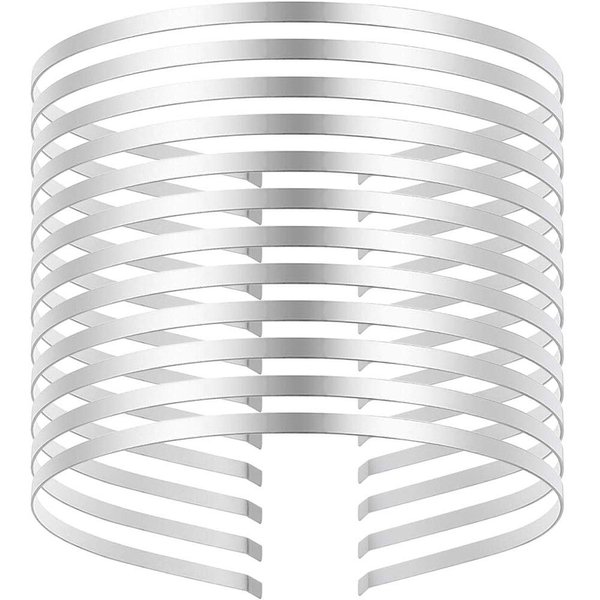 Onwon 12 Pieces Smooth Metal Headbands Frames in Silver Tone for DIY Tiara Base Blank Hairband Silver Plated Head Bands 3mm