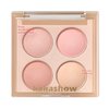 Matte Blush Powder Palette, Blending Mood Cheek, 4 Blendable Shades Korean Fairy Pink Blusher in Lightweight Smooth Powder, Vegan Makeup (Cantaloupe 3#, 1.84 ounces)