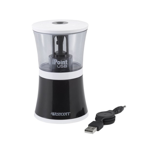 Westcott iPoint USB Pencil Sharpener, Black (15912)