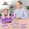 Pink Purple Kids Tool Box Toy Construction Tools (18PCS) Hand Drills,Can be Used at Home,Outdoors,or at Gatherings with Friends Pretend Play Learning Gift for Kids 3 4 5 6 7 Years Old