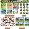 113 PCS Horse Party Favors Set, 41 Horse Stickers, 12 Goodie Bags,12 Button Badges, 12 Keychains, 12mini notepads,12 rubber bracelets for Cowboy Cowgirl Animal Horse Birthday Party Supplies (Blue)