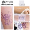 YILONG Tattoo Stencil Printer Wireless Bluetooth Thermal Printer Portable Tattoo Transfer Printer Machine Copier for Tattoo Artists & Beginners, Compatible with Android, iOS Phone & PC (ATS886-White)