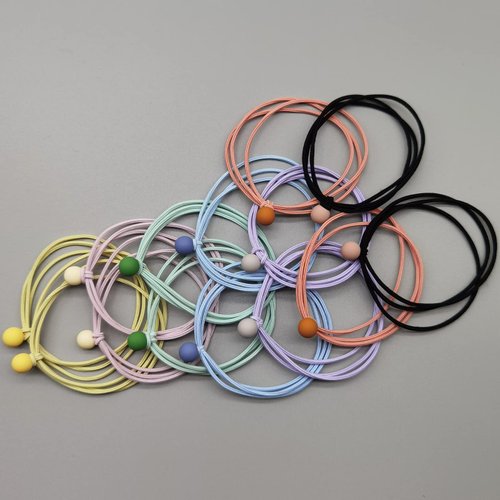UaiUya 10pcs Hair Tie Bracelets for Girls，Women，High-quality Hair Elastic Ties for Thin,Thick and Curly Hair，No Damage,Won‘t Tangle Hair