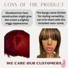 Melanin Manes Short Bob Wig With Bangs 100% Brazilian Human Hair Straight 10 Inch Ombre Brown With Blonde Highlights 4/27 180% Density Glueless Machine Made With Razor Comb With Wig Cap