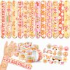Cherisnowy 48 PCS Groovy Party Favors 24PCS Tattoos Stickers 24PCS Slap Bracelets Wristbands Perfect for Themed Birthday Baby Showers or Classroom Rewards Ideal Decor and Gifts for Girls and Boys