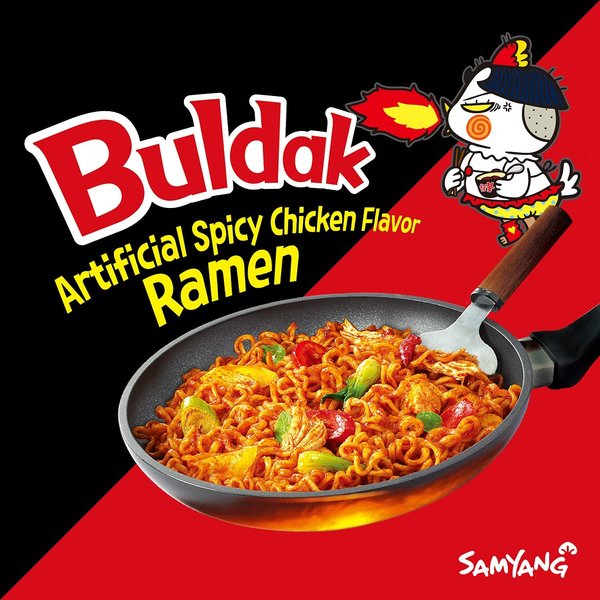 Samyang Instant Ramen Noodles, Halal Certified, Spicy Stir-Fried Chicken Flavor 4.93 Ounce (Pack of 5)