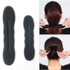 4 Pack Hair Bun Maker for Hair Donut Bun Maker, Sponge Bun Donut Hair Maker for Women With Hair Ties - Black
