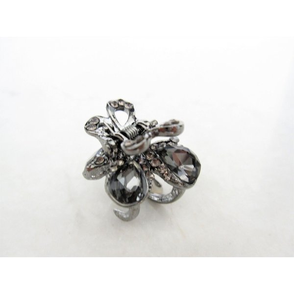 Mini silver metal gray butterfly crystal hair claw clip for thick hair
