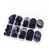 AKIRO 100 Pcs Premium Mixed Resin Sewing Buttons, 5 Sizes of Black Buttons Suitable for Sewing, Eco-Friendly 4-Hole Craft Buttons, DIY and Holiday Decoration (Black)