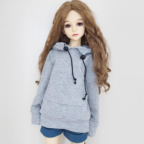 30CM / 45CM / 60CM Doll Clothes 1/3 1/4 1/6 BJD Doll Accessories BJD SD DIY Fashion Hoodie Toys Dolls Clothing (1/4,Gray)