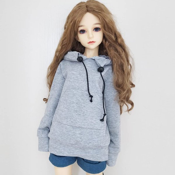 30CM / 45CM / 60CM Doll Clothes 1/3 1/4 1/6 BJD Doll Accessories BJD SD DIY Fashion Hoodie Toys Dolls Clothing (1/4,Gray)