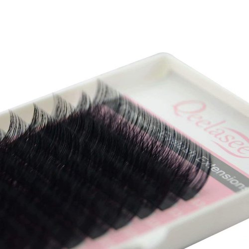 Qeelasee Faux Mink Silk Eyelash Extensions 0.03mm DD Curl 13mm Mixed Length Semi-Permanent Individual Lashes Extension Professional Salon Use