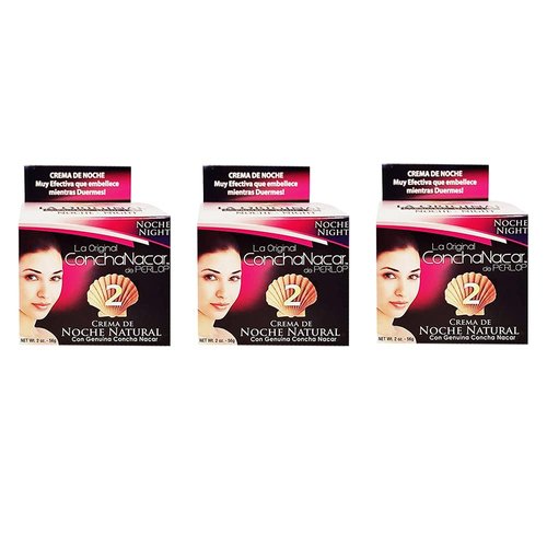ConchaNacar De Perlop Night Cream #2. Natural Skin Moisturizer and Rejuvenator. Anti-Aging Treatment. 2 Oz / 56 g. Pack of 3