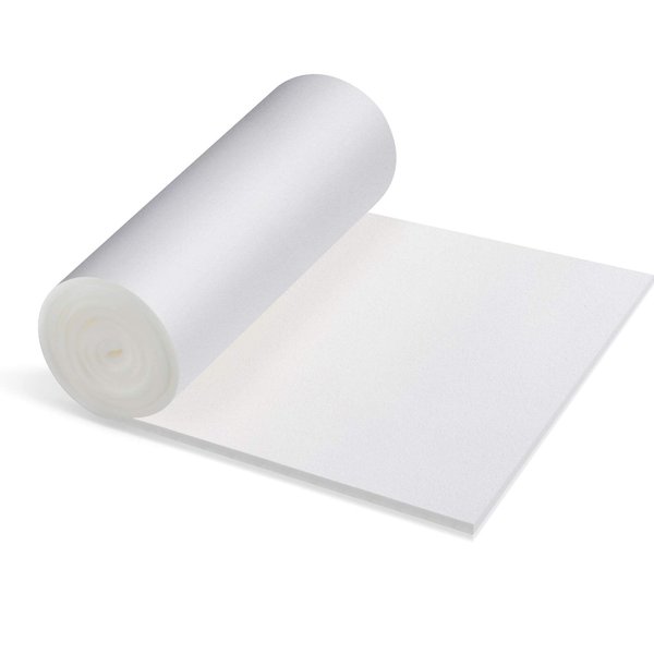 Cushion Sheet Upholstery Foam Cushion High Density Firm Foam, Filter Foam Sponges, Seat Replacement Upholstery Wrap Foam Padding for Packing Storage and Shipping (White,79 x 16 x 0.4 Inch)