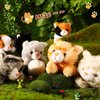 HyDren 16 Pcs Plush Animals Bulk Assorted Small Stuffed Soft Plush Cat Dog Cute Stuffed Pet Mini Fluffy Toys Gifts Plush Kitten Puppy for Classroom School Birthday Animal Party Favors(Lying Cat)