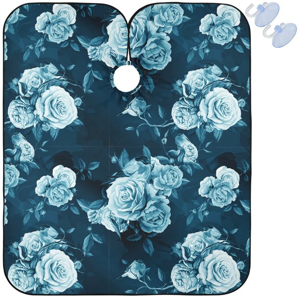 visesunny Barber Cape Rose Peony Leaf Bird Polyester Hair Cutting Salon Cape Apron Anti-Static Haircut Water-Resistant Shaving Cloth Beard Shaving Bib Hairdressing Cape