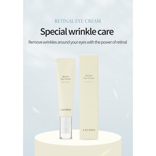 LACHIEL RETINAL EYE CREAM 1.01 FL.oz.(30ml) High-Content Retinal,The liposome Skin Around Eyes, VItamin,Peptide,NIacinamide,Cadenosine,Panthenol,Vegan certified, Made in KOREA