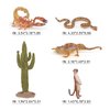 Fantarea Desert Wild Animal Model Figures Playsets 5 PCS Cactus Scorpion Snake Chameleon Meerkat Figurines Decoration Set Toys for Boys Girls Kids