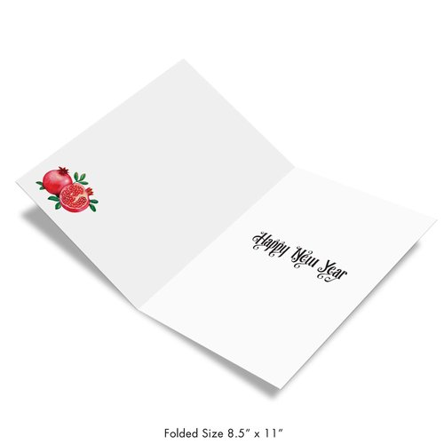The Best Card Company - Jumbo Rosh Hashanah Greeting Card 8.5 x 11 Inch with Envelope (1 Pack) Jewish Holiday Cards Jewish New Year J6135ARHG