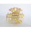Golden yellow, pink, white clear marbled hair claw clip medium fine hair
