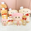 ARELUX Funny Toast Sliced Bread Pillow,Pink Bread Shape Pink Plush Hugging Pillow with Red Scarf,Soft Strawberry Food Sofa Cushion for Home Decor,Plush Toy Gifts for Kids Birthday(17.7in)