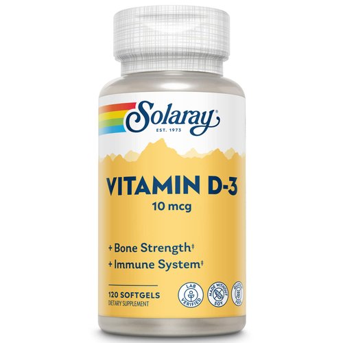 SOLARAY Vitamin D-3-400 IU | 120 Softgels