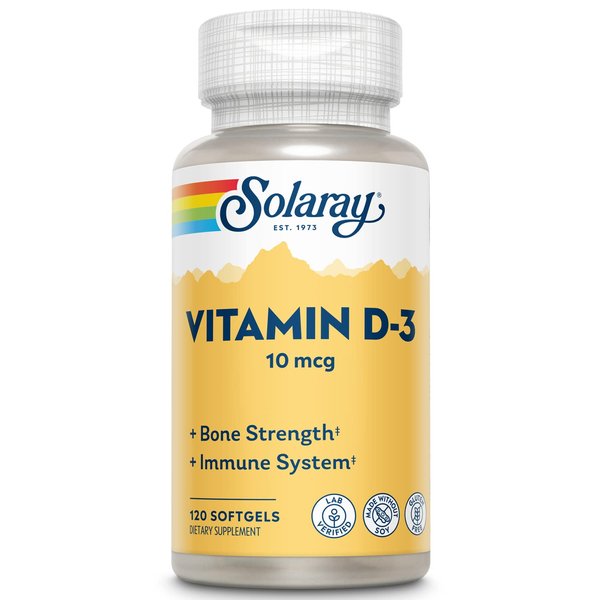 SOLARAY Vitamin D-3-400 IU | 120 Softgels