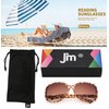 JM Bifocal Reading Sunglasses for Women Fashion Oversized Readers Outdoor Reading Glasses UV400 Protection Tortoise +2.25