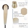 Rich Choices Claw Clip Ponytail Extension Human Hair 18 Inch Real Hair Ponytail Extension Balayage #60 Platinum Blonde 115g One Piece Clip In Long Ponytail Hair Extensions Straight For Women