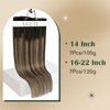 Ugeat Real Hair Etensions Clip In Human Hair Natural Black to Dark Brown Mix Caramel Brown Balayage Invisible Clip In Hair Extensions Human Hair Thick End 20 inch 7pcs 120g(105g Hair+15g Clips)