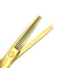 5.5 Inches Hair Cutting Scissors Set with Razor Combs Lether Scissors Case,Hair Cutting Shears Hair Thinning Shears for Personal and Professional (Gold)