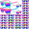 Oleitodh 60 Pack Kids Sunglasses Party Favors, Kid's Neon Sunglasses Bulk, Childrens Sun Glasses Boys Girls Pack for Goody Bag Fillers Summer Beach Pool Birthday Party Supplies