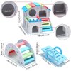 3 Pieces Fun Hamster Toys Guinea Pig Hideout Include PVC Hamster House, Rainbow Bridge, Hamster Seesaw Toy DIY Exercise Play Toys for Small Hamsters (Rainbow Color, Small)