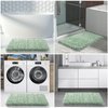 Yimobra Fluffy Plush Bath Rugs, Bath Mats for Bathroom Non Slip, Water Absorbent Microfiber Bath Mat, Dry Quickly, Machine Washable, Thick Bathroom Floor Rugs for Shower, 17"x 24", Light Green & White