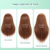 22-24’’ Mannequin Head with Human Hair, Cosmetology Mannequin Head 100% Real Human Hair, Manikin Head with Stand for Hairdressers Practice Braiding Styling Cutting Dying Styles