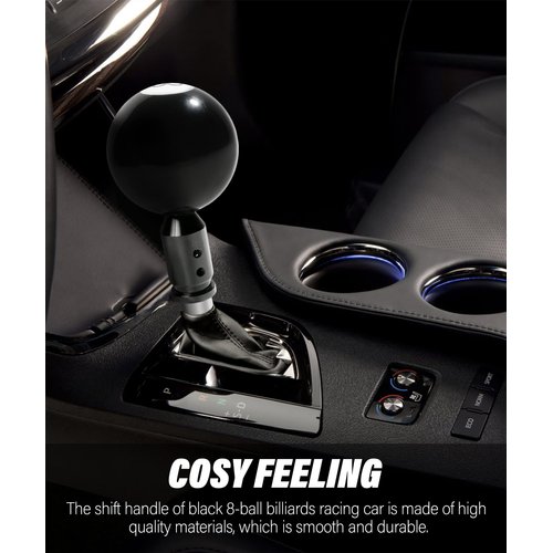 YAKEFLY Universal Gear Shift Knob Adapter,Aluminum Alloy Automatic Shifter Adapter Car Shift Knob Adapter,Shifter Knob Boot Retainer Gear Stick Connector for Non-Threaded Manual Gear M12x1.25 (Black)