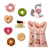 24 Sheets Donut Temporary Tattoos, Birthday Decorations Donut Party Favors for Kids