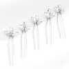 Brishow Crystal Bride Wedding Hair Pins Silver Rhinestone Hair Piece Prom Bridal Hair Accessories for Women and Girls (Pack of 5)
