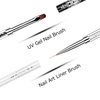 Ycyan 2Pcs Dual-ended Nail Design Brushes Rhinestone Handle UV Gel Nail Brush Set Professional Nail Art Tools