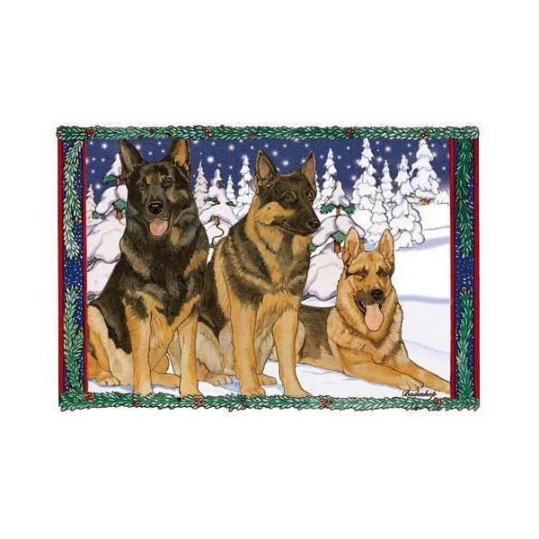 German Shepherd Christmas Cards : 10 Holiday Cards with Envelopes