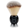 Parker Deluxe Synthetic Silvertip Shaving Brush w/Black & Chrome Handle
