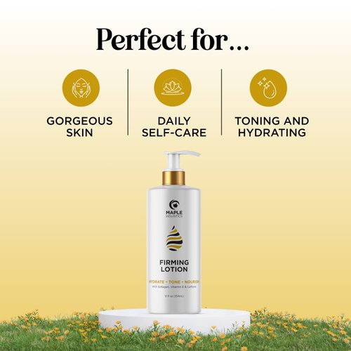 Skin Firming Body Lotion for Women - Caffeine & Collagen Body Lotion with Hyaluronic Acid for Dry Crepey Loose Skin and Cellulite - Skin Firming and Tightening Lotion for Belly Bum Chest & Thighs