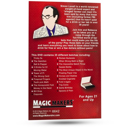 Magic Makers Bar Magic Tricks and Bets, Betchas You Can't Lose Instructional Magic Digital Download Access Pass with Magician Simon Lovell