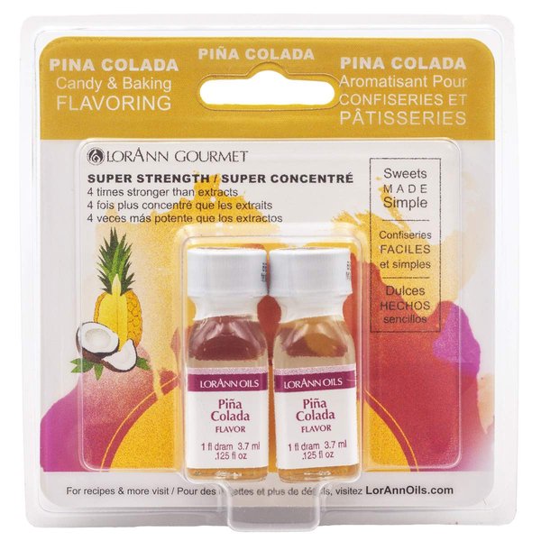 LorAnn Pina Colada SS Flavor, 1 dram bottle (.0125 fl oz - 3.7ml - 1 teaspoon) - Twin pack blistered