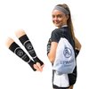 Upward Fitness - Volleyball Arm Sleeves with Passing Protection Forearm Pads and Comfortable Thumbhole Design- Includes Bag and Headband - Perfect For Girls and Boys (XS/S Black)