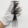Hair Pick Comb 3 In 1 Fish Tail Bone Shape Professional Hair Comb Perfect for Creating Lines,Crew Cut,Slicked-Back,Undercut,Mohawk,Faux Hawk,Bowl Cut,Rat Tail Comb Over,Quiff,Mop-Top,Spiky Hair(Black)